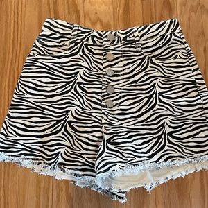 Zebra print shorts